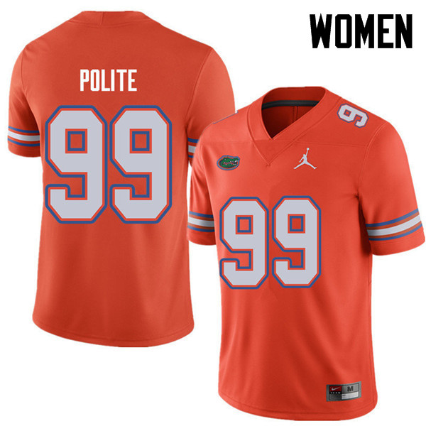 Jordan Brand Women #99 Jachai Polite Florida Gators College Football Jerseys Sale-Orange